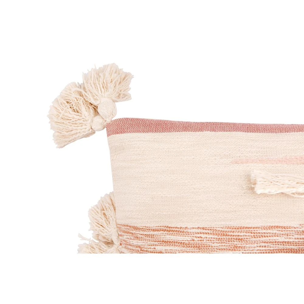 3R Studios Pink And Brown Striped Kilim Lumber 28 In. X 14 In. Throw Pillow 8 3R Studios Pink And Brown Striped Kilim Lumber 28 In. X 14 In. Throw Pillow - Image 6