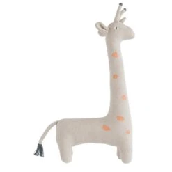 3R Studios Grey And Orange Giraffe Shaped 13 In. X 22 In. Throw Pillow