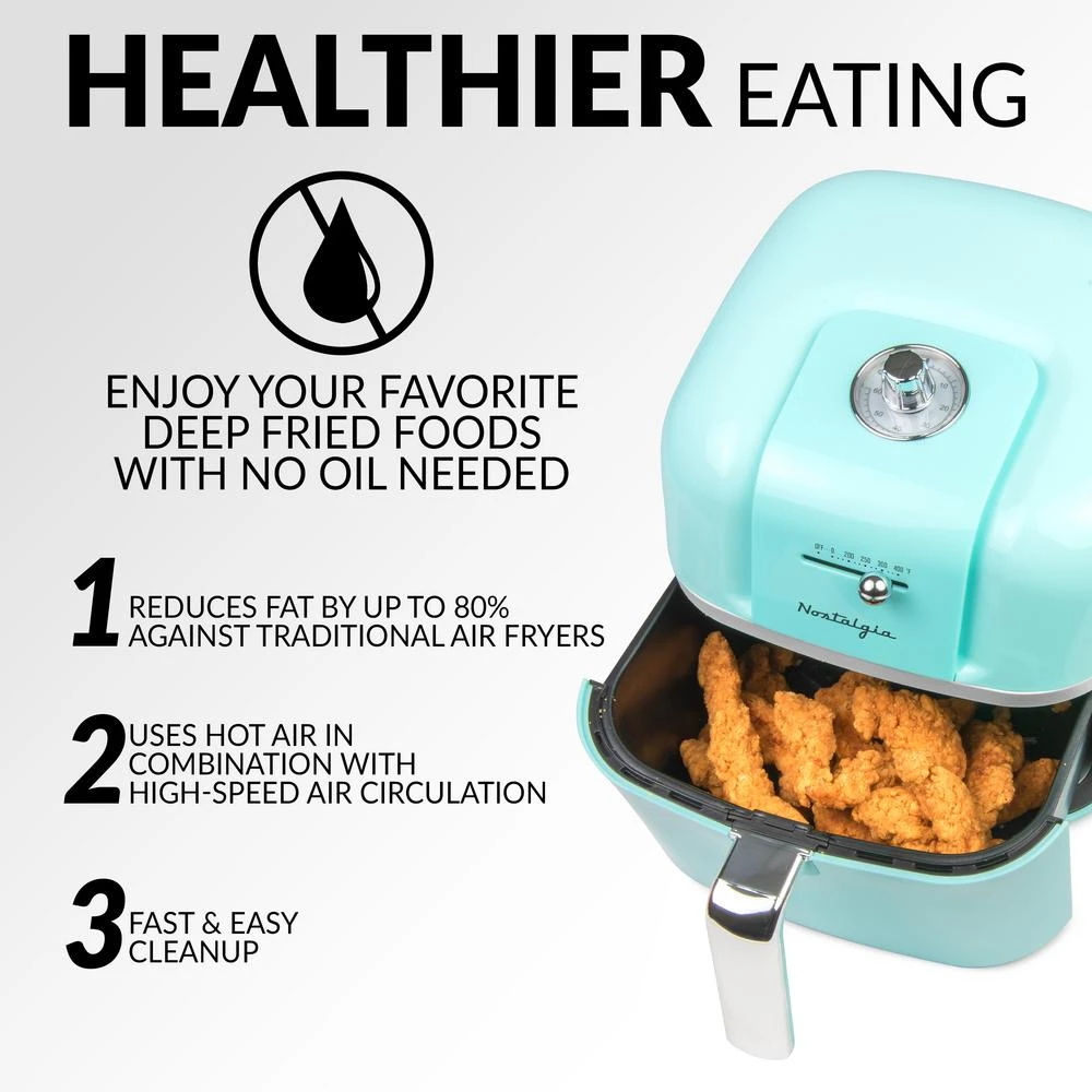 Nostalgia Classic Retro 7 Qt. Aqua Air Fryer 6 Nostalgia Classic Retro 7 Qt. Aqua Air Fryer - Image 4