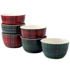 Certified International Christmas Plaid 5.5 In. Ice Cream Bowl (Set Of 6) 7 Certified International Christmas Plaid 5.5 In. Ice Cream Bowl (Set Of 6) -Tool Discount Store assorted colors certified international bowls 22927set6 31 1000