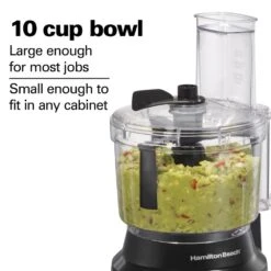 Hamilton Beach 450-Watt 10-Cup Food Processor With Bowl Scraper Attachment -Tool Discount Store black and stainless hamilton beach food processors 70730 fa 1000