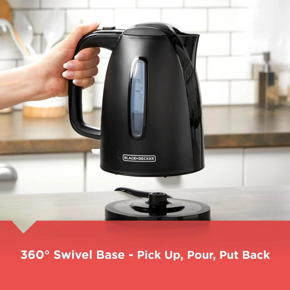 Black & Decker BLACK+DECKER 1.7 L Rapid Boil Electric Cordless Kettle 6 Black & Decker BLACK+DECKER 1.7 L Rapid Boil Electric Cordless Kettle - Image 4