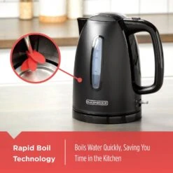 Black & Decker BLACK+DECKER 1.7 L Rapid Boil Electric Cordless Kettle 13 Black & Decker BLACK+DECKER 1.7 L Rapid Boil Electric Cordless Kettle -Tool Discount Store black black decker electric kettles ke1500b c3 1000