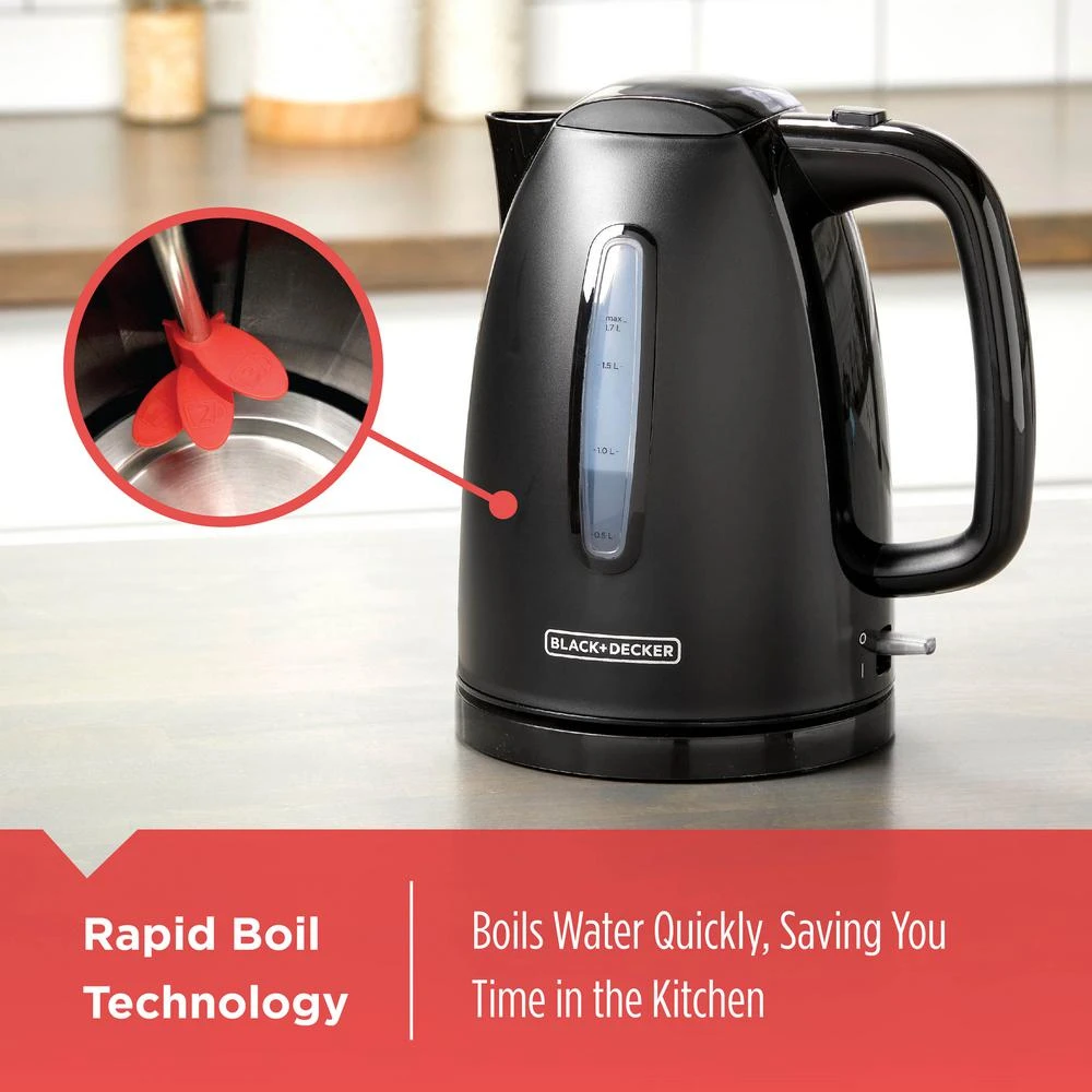 Black & Decker BLACK+DECKER 1.7 L Rapid Boil Electric Cordless Kettle 5 Black & Decker BLACK+DECKER 1.7 L Rapid Boil Electric Cordless Kettle - Image 3