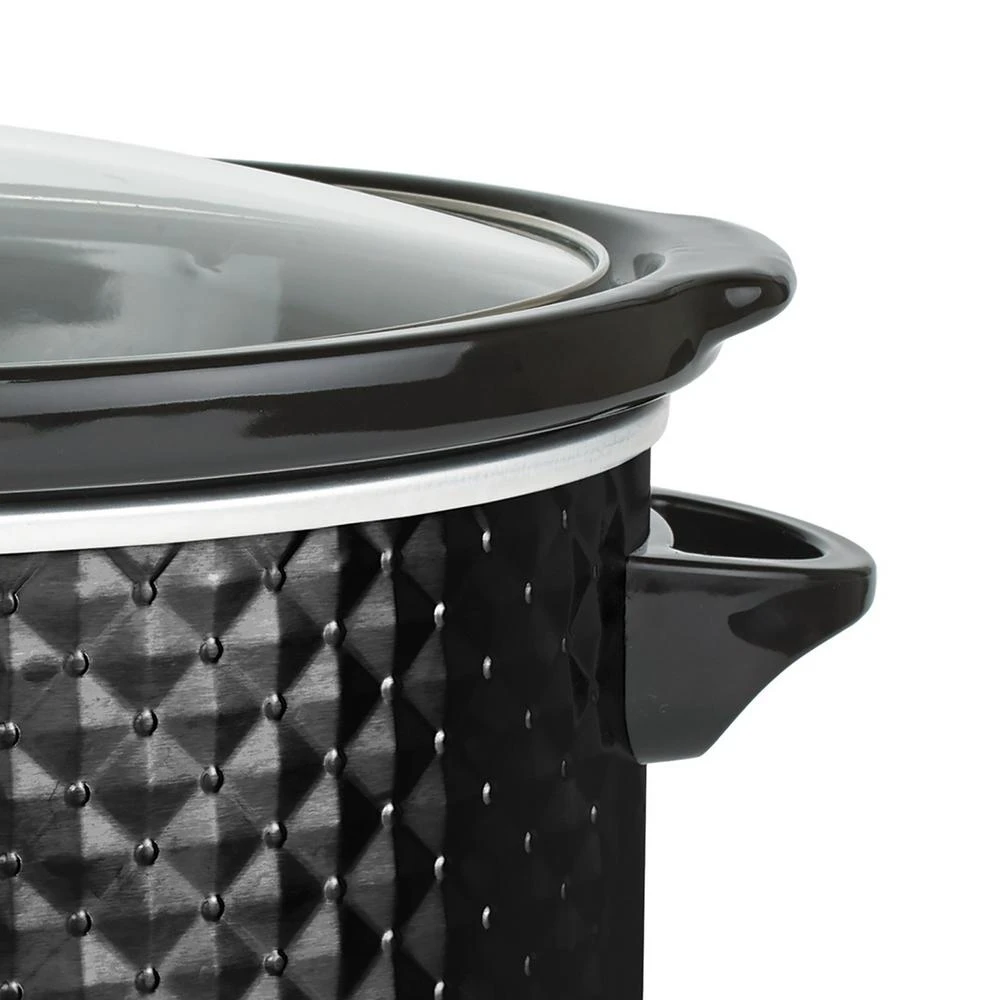 Brentwood Appliances Diamond 7 Qt. Black Slow Cooker With Tempered Glass Lid 5 Brentwood Appliances Diamond 7 Qt. Black Slow Cooker With Tempered Glass Lid - Image 3