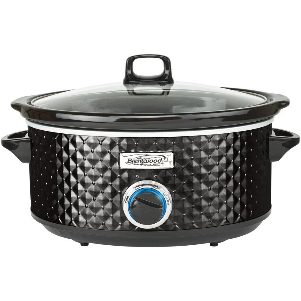 Brentwood Appliances Diamond 7 Qt. Black Slow Cooker With Tempered Glass Lid 3 Brentwood Appliances Diamond 7 Qt. Black Slow Cooker With Tempered Glass Lid