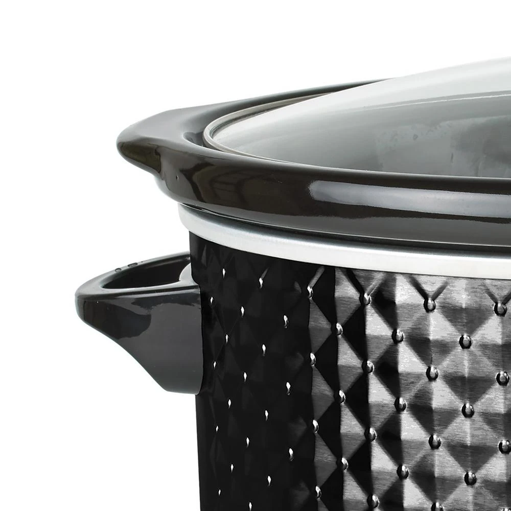 Brentwood Appliances Diamond 7 Qt. Black Slow Cooker With Tempered Glass Lid 4 Brentwood Appliances Diamond 7 Qt. Black Slow Cooker With Tempered Glass Lid - Image 2