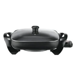 Brentwood 12 In. Black Non-Stick Electric Skillet With Glass Lid