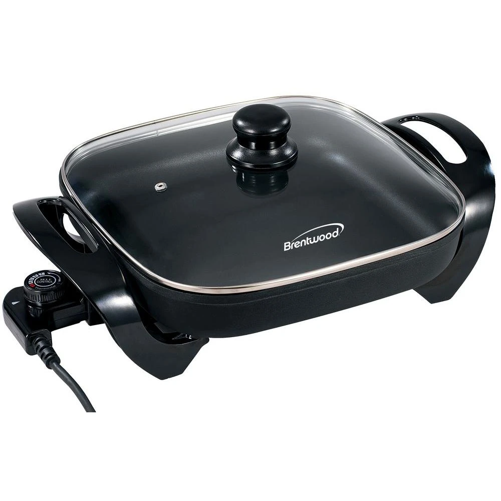 Brentwood 12 In. Black Non-Stick Electric Skillet With Glass Lid 4 Brentwood 12 In. Black Non-Stick Electric Skillet With Glass Lid - Image 2