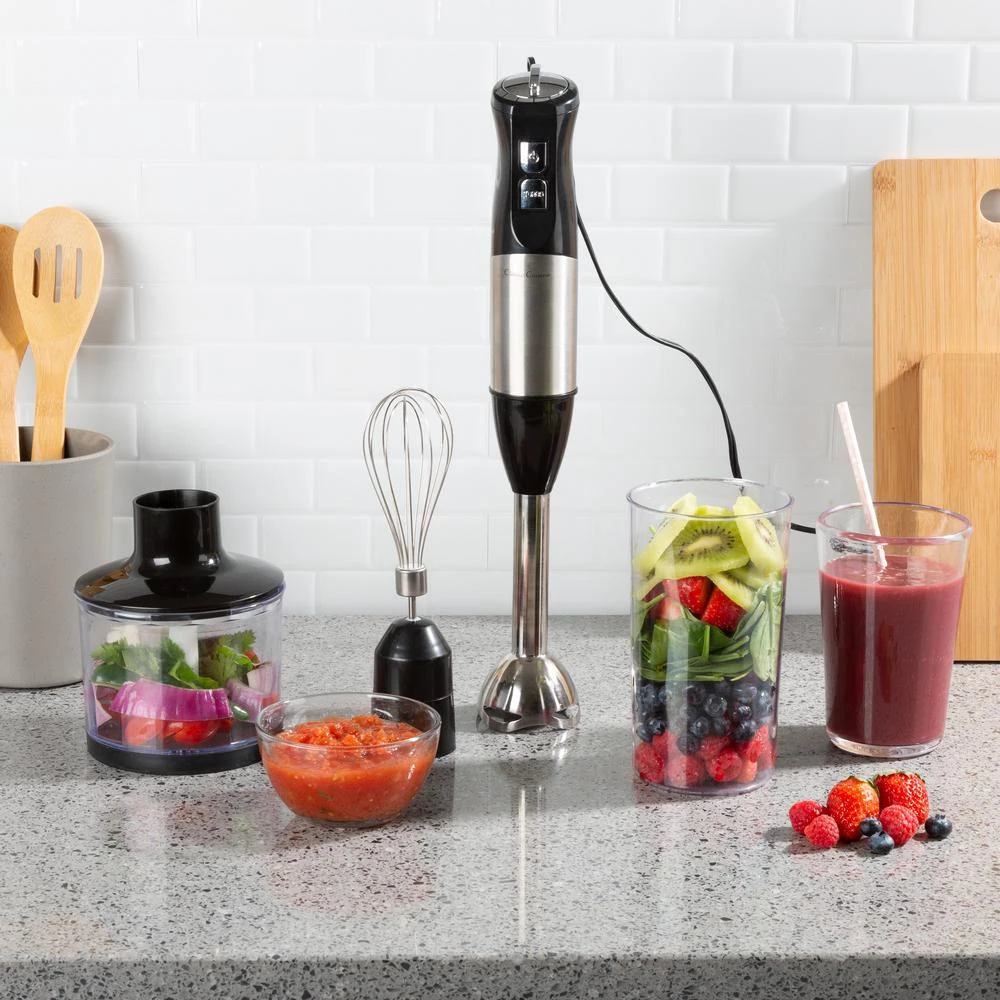 Classic Cuisine 6-Speed 4-in-1 Black Immersion Blender With Chopper And Whisk Attachment 9 Classic Cuisine 6-Speed 4-in-1 Black Immersion Blender With Chopper And Whisk Attachment - Image 7
