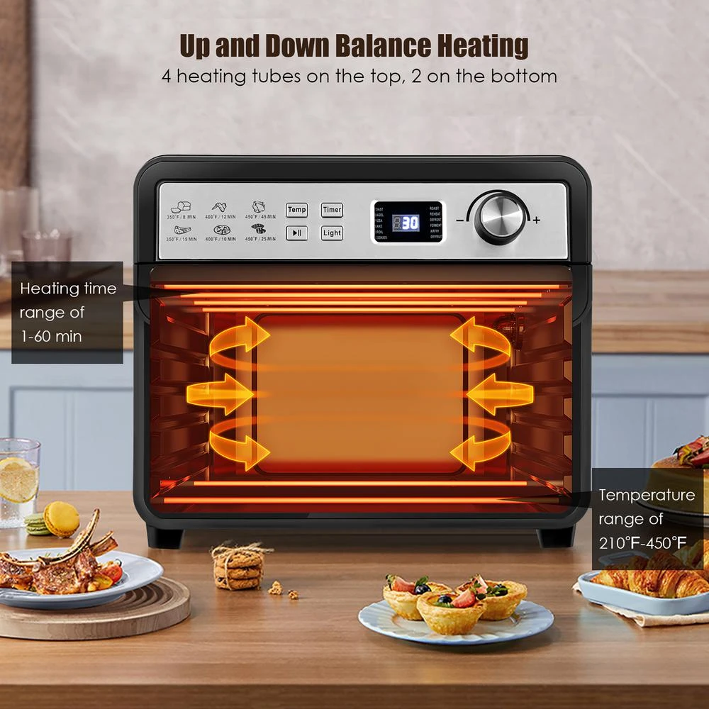 Costway 23 Qt. Black 12-in-1 Air Fryer Oven With Rotisserie 7 Costway 23 Qt. Black 12-in-1 Air Fryer Oven With Rotisserie - Image 5