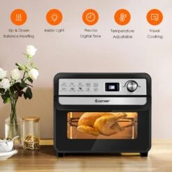 Costway 23 Qt. Black 12-in-1 Air Fryer Oven With Rotisserie 11 Costway 23 Qt. Black 12-in-1 Air Fryer Oven With Rotisserie -Tool Discount Store black costway air fryers ep24643 4f 1000