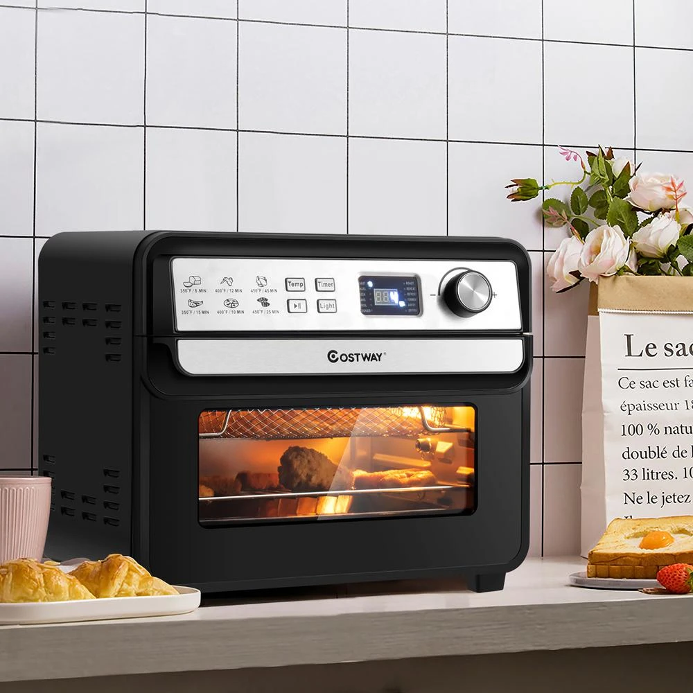 Costway 23 Qt. Black 12-in-1 Air Fryer Oven With Rotisserie 4 Costway 23 Qt. Black 12-in-1 Air Fryer Oven With Rotisserie - Image 2