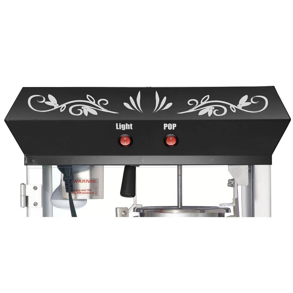 Great Northern Foundation 4 Oz. Black Hot Oil Popcorn Machine With Cart 4 Great Northern Foundation 4 Oz. Black Hot Oil Popcorn Machine With Cart - Image 2