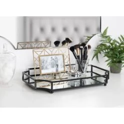 Kate And Laurel Ciel Black Mirrored Decorative Tray -Tool Discount Store black kate and laurel decorative trays 213757 31 1000