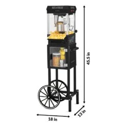 Nostalgia 300 W 2.5 Oz. Black Popcorn Cart With 5 Qt. Popcorn Bowl -Tool Discount Store black nostalgia popcorn machines kpm220ctbk fa 1000