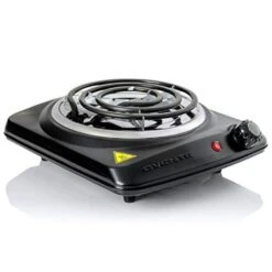 Ovente 1000-Walt (120-Volt) Single Burner 6 In. Hot Plate Black Adjustable Temperature Control