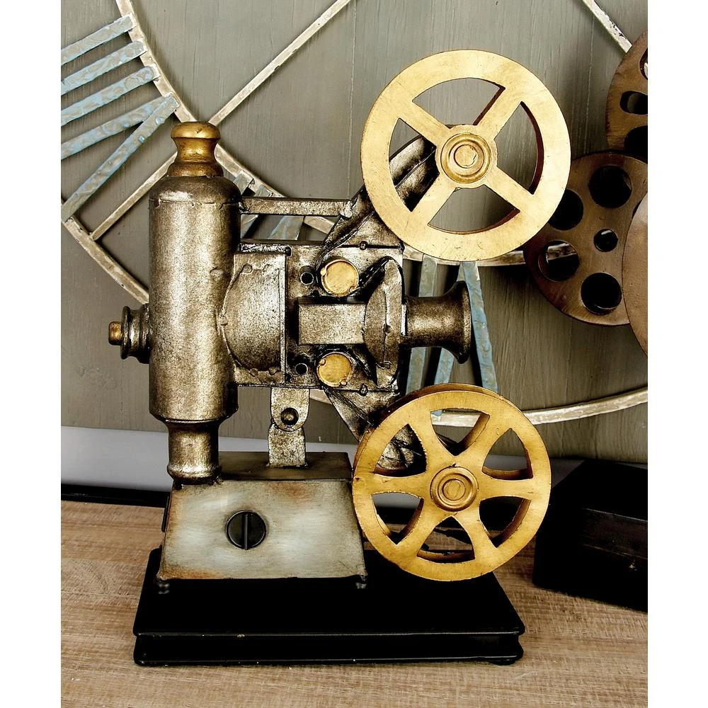 LITTON LANE Vintage Movie Projector And Film Reels Metal Decor 4 LITTON LANE Vintage Movie Projector And Film Reels Metal Decor - Image 2