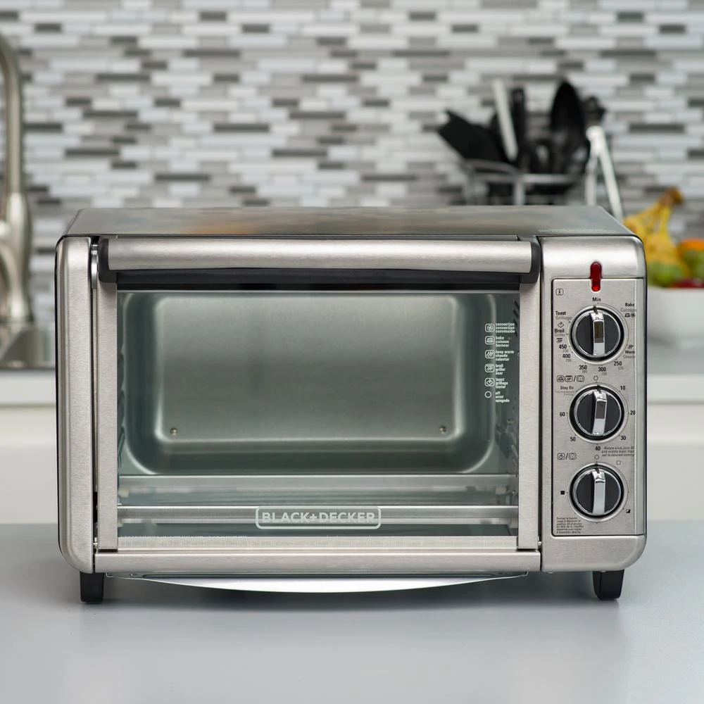 Black & Decker BLACK+DECKER 1500 W 6-Slice Black And Silver Convection Toaster Oven 4 Black & Decker BLACK+DECKER 1500 W 6-Slice Black And Silver Convection Toaster Oven - Image 2