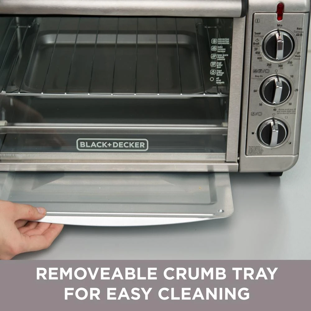 Black & Decker BLACK+DECKER 1500 W 6-Slice Black And Silver Convection Toaster Oven 9 Black & Decker BLACK+DECKER 1500 W 6-Slice Black And Silver Convection Toaster Oven - Image 7