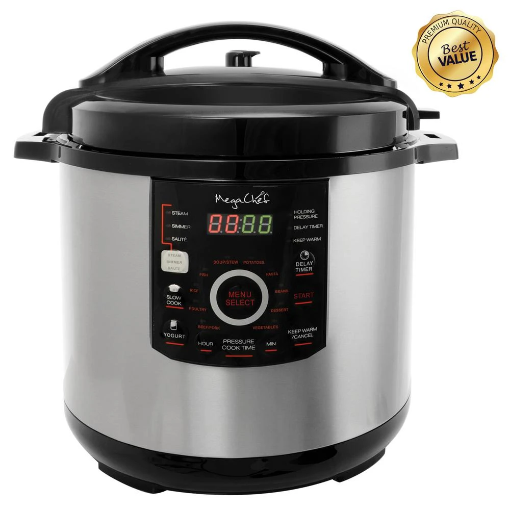 MegaChef 12 Qt. Black And Silver Electric Pressure Cooker With Automatic Shut-Off And Keep Warm Setting 7 MegaChef 12 Qt. Black And Silver Electric Pressure Cooker With Automatic Shut-Off And Keep Warm Setting - Image 5