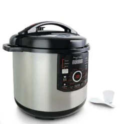 MegaChef 12 Qt. Black And Silver Electric Pressure Cooker With Automatic Shut-Off And Keep Warm Setting