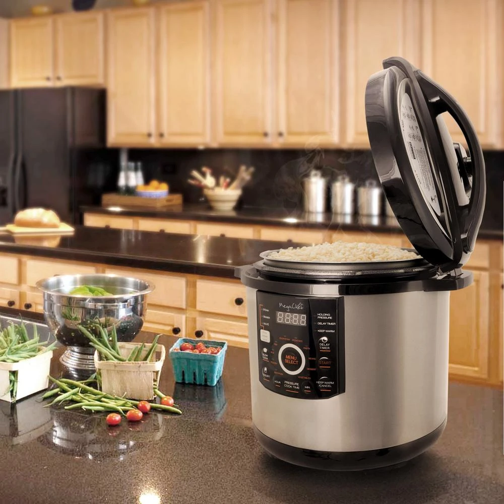 MegaChef 12 Qt. Black And Silver Electric Pressure Cooker With Automatic Shut-Off And Keep Warm Setting 9 MegaChef 12 Qt. Black And Silver Electric Pressure Cooker With Automatic Shut-Off And Keep Warm Setting - Image 7