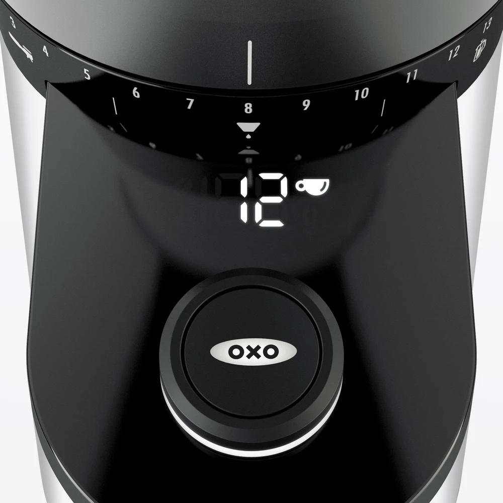 OXO 12 Oz. Black Stainless Steel Burr Coffee Grinder With Integrated Scale 13 OXO 12 Oz. Black Stainless Steel Burr Coffee Grinder With Integrated Scale - Image 11