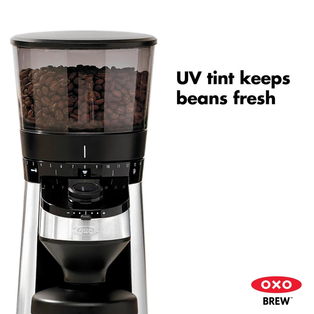 OXO 12 Oz. Black Stainless Steel Burr Coffee Grinder With Integrated Scale 10 OXO 12 Oz. Black Stainless Steel Burr Coffee Grinder With Integrated Scale - Image 8