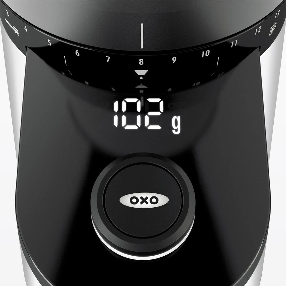 OXO 12 Oz. Black Stainless Steel Burr Coffee Grinder With Integrated Scale 14 OXO 12 Oz. Black Stainless Steel Burr Coffee Grinder With Integrated Scale - Image 12