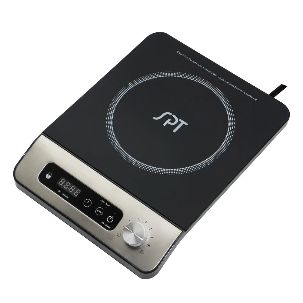 SPT 1650-Watts 8 In. Single Burner Induction Cooker (Silver) W/Control Knob W/3.5L Induction Ready Stainless Pot W/Glass Lid 4 SPT 1650-Watts 8 In. Single Burner Induction Cooker (Silver) W/Control Knob W/3.5L Induction Ready Stainless Pot W/Glass Lid - Image 2