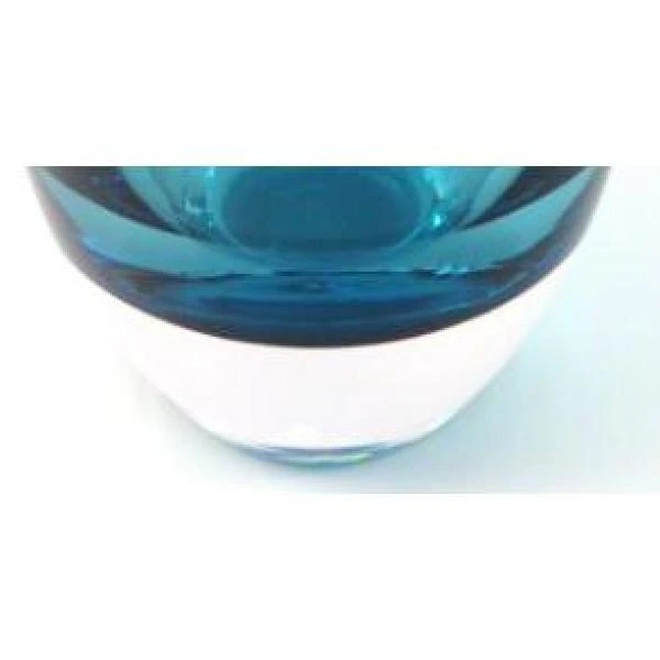 Badash Crystal Crescendo Peacock Blue European Mouth Blown Oval Thick Walled Decorative Vase 5 Badash Crystal Crescendo Peacock Blue European Mouth Blown Oval Thick Walled Decorative Vase - Image 3