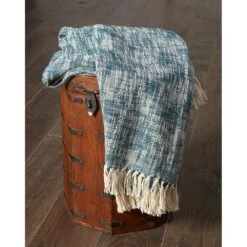 LR Resources Blue Chambray Woven Throw -Tool Discount Store blue lr resources throw blankets throw81186blu4250 66 1000