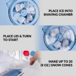 Nostalgia Vintage 160 Oz. Snow Cone Maker In Blue With Reusable Cones 10 Nostalgia Vintage 160 Oz. Snow Cone Maker In Blue With Reusable Cones -Tool Discount Store blue nostalgia snow cone machines scm525bl 4f 1000