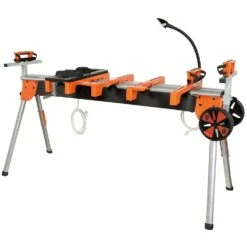 BORA Heavy Duty Portable Miter Saw Stand With Quick Release Tool Mounts, Wheels, Work Light, Vise, 4-Outlet Power 17 BORA Heavy Duty Portable Miter Saw Stand With Quick Release Tool Mounts, Wheels, Work Light, Vise, 4-Outlet Power -Tool Discount Store bora saw tracks pm 7000i 66 1000