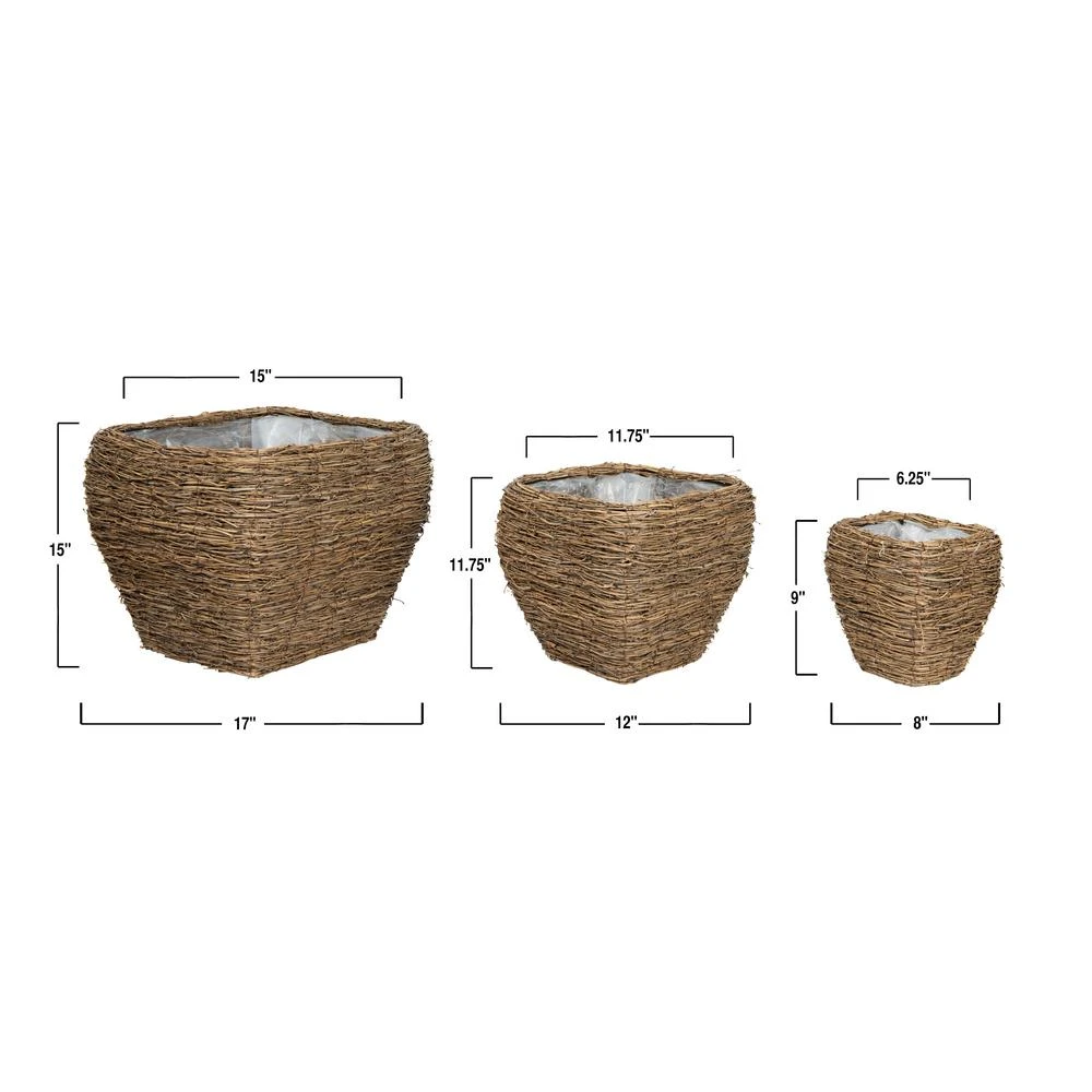 3R Studios Bamboo Branch Decorative Baskets With Clothespon Legs (Set Of 3) 6 3R Studios Bamboo Branch Decorative Baskets With Clothespon Legs (Set Of 3) - Image 4