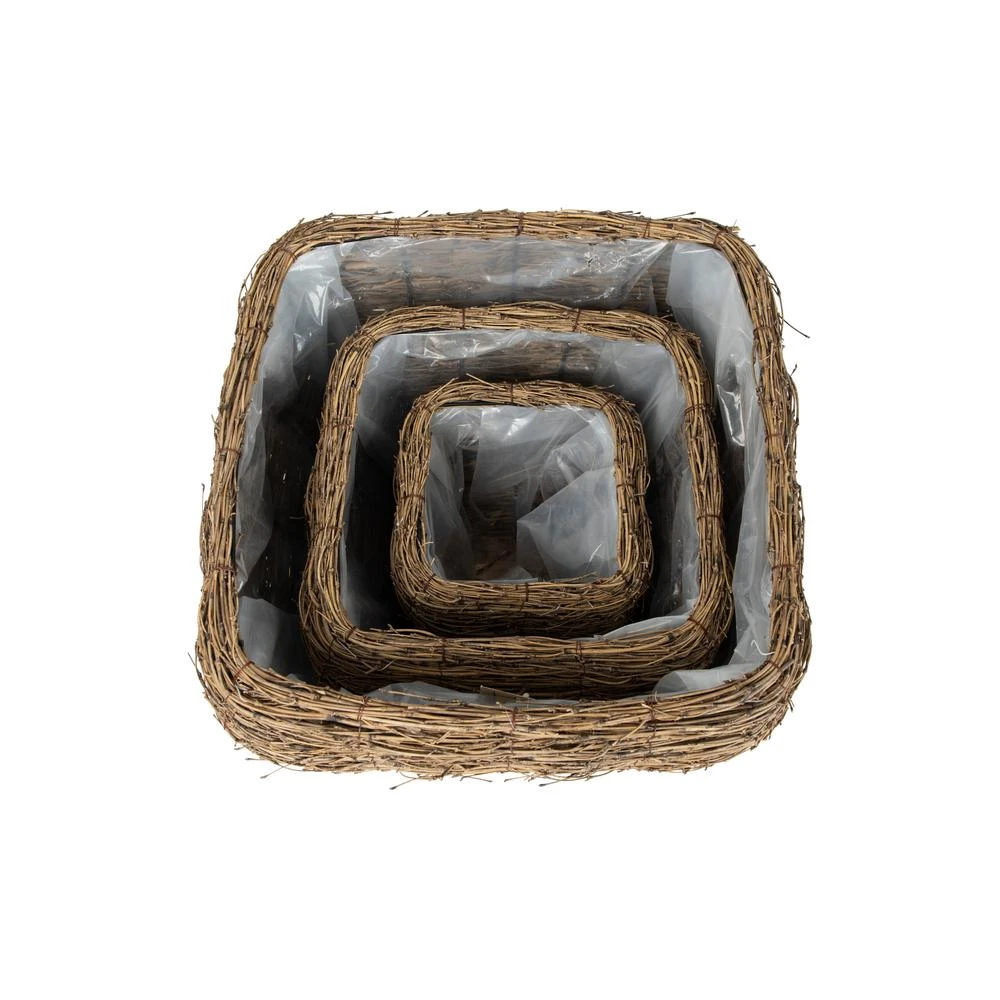 3R Studios Bamboo Branch Decorative Baskets With Clothespon Legs (Set Of 3) 7 3R Studios Bamboo Branch Decorative Baskets With Clothespon Legs (Set Of 3) - Image 5