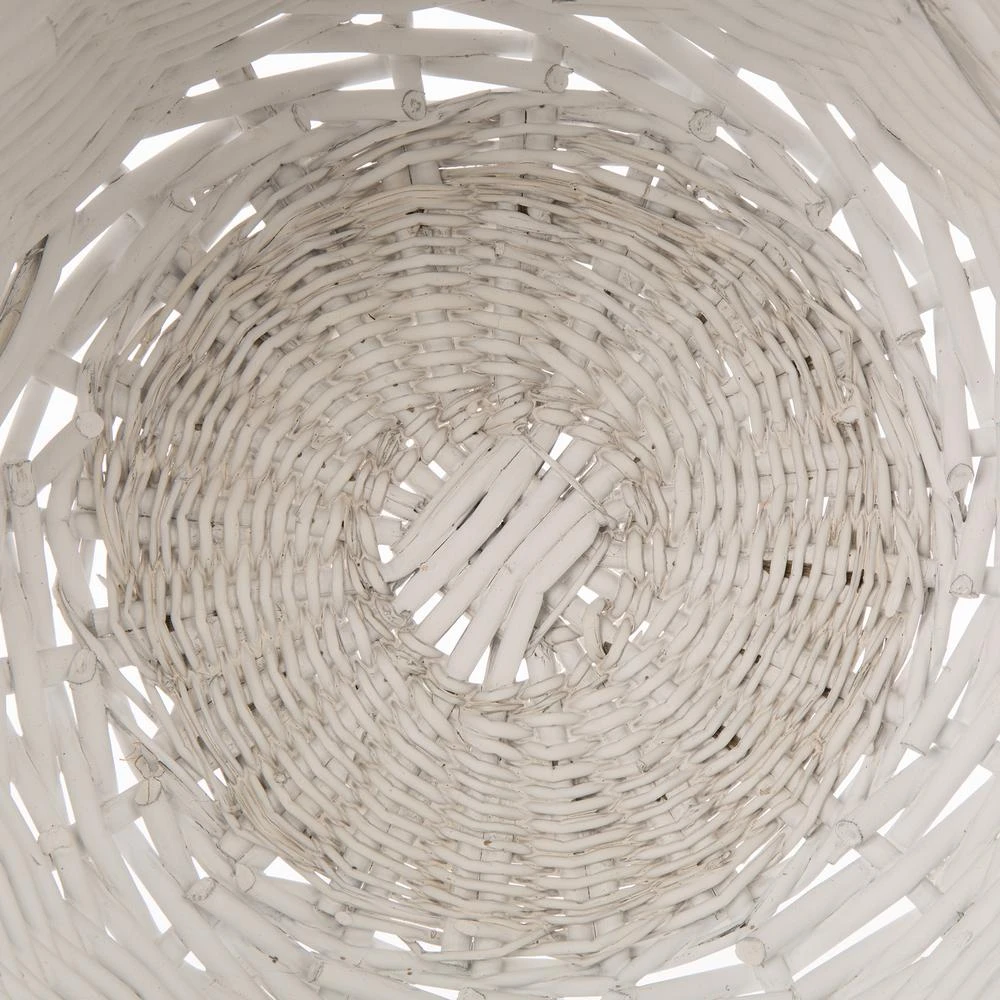 Glitzhome Natural/White Round Wicker Baskets (Set Of 3) 6 Glitzhome Natural/White Round Wicker Baskets (Set Of 3) - Image 4
