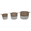 Glitzhome Natural/White Round Wicker Baskets (Set Of 3) -Tool Discount Store brown glitzhome storage baskets 1504203390 64 1000