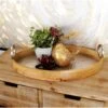 LITTON LANE Rustic Wood And Aluminum Oval Trays (Set Of 2) -Tool Discount Store brown litton lane decorative trays 42123 64 1000