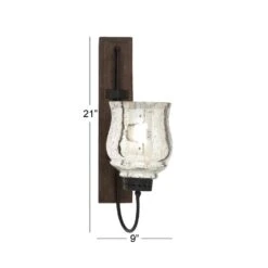 LITTON LANE 21 In. New Traditional Silver Flared Top Hurricane Candle Sconce 14 LITTON LANE 21 In. New Traditional Silver Flared Top Hurricane Candle Sconce -Tool Discount Store brown silver litton lane candle holders 23807 1f 1000