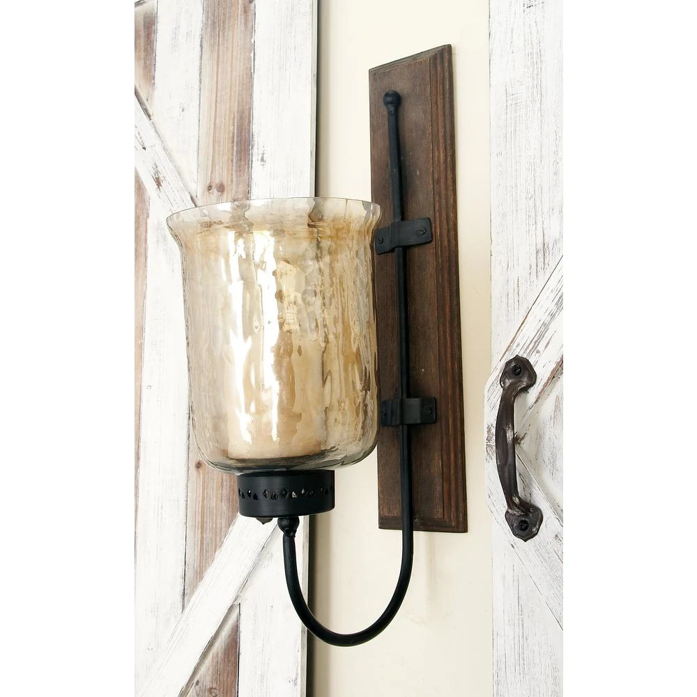 LITTON LANE 21 In. New Traditional Silver Flared Top Hurricane Candle Sconce 6 LITTON LANE 21 In. New Traditional Silver Flared Top Hurricane Candle Sconce - Image 4