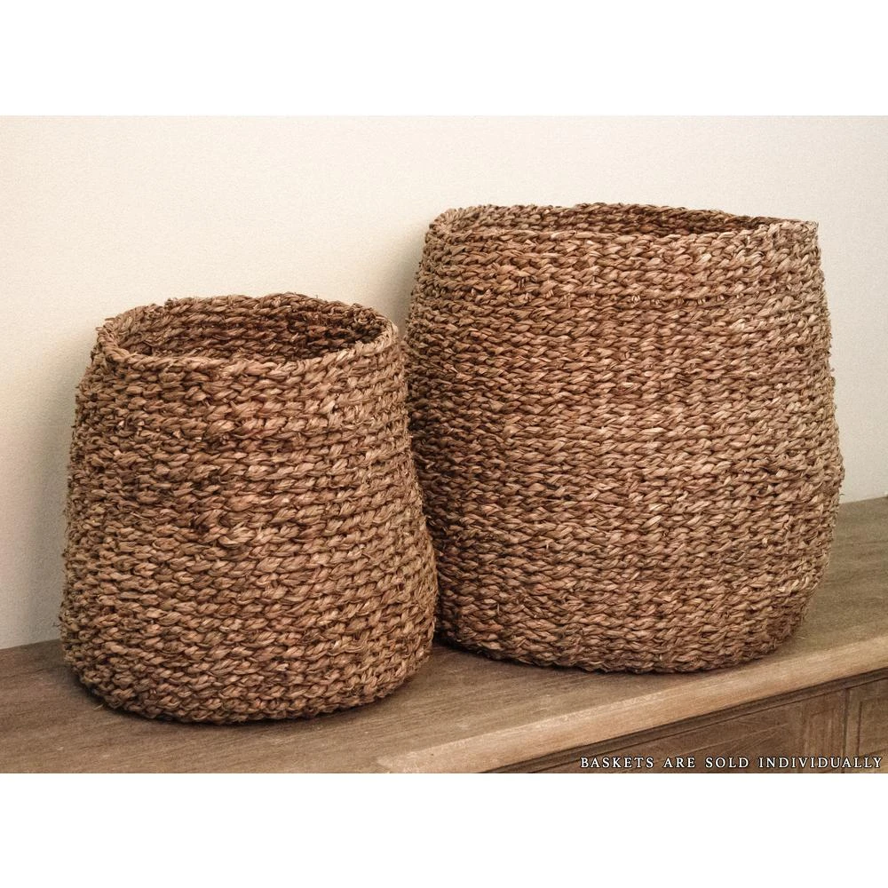 Zentique Concave Hand Woven Seagrass Medium Without Handles Basket 6 Zentique Concave Hand Woven Seagrass Medium Without Handles Basket - Image 4