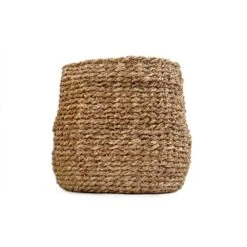 Zentique Concave Hand Woven Seagrass Medium Without Handles Basket