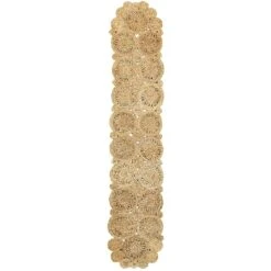 LR Resources Natural Jute Rectangle 1 Ft. 4 In. X 6 Ft. 8 In. Indoor Natural Table Runner