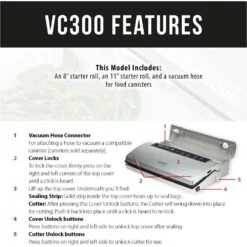 CASO VC 300 Brushed Black Stainless Steel Food Vacuum Sealer -Tool Discount Store brushed stainless black caso food vacuum sealers 11392 4f 1000