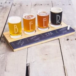 Cathy’s Concepts 5.5 Oz. Bamboo And Slate Craft Beer Tasting Flight -Tool Discount Store cathy s concepts pint glasses 2195br beer 1f 1000