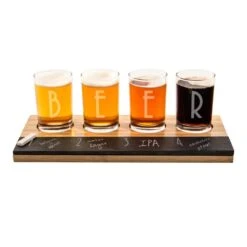 Cathy’s Concepts 5.5 Oz. Bamboo And Slate Craft Beer Tasting Flight -Tool Discount Store cathy s concepts pint glasses 2195br beer 76 1000