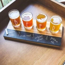 Cathy’s Concepts 5.5 Oz. Bamboo And Slate Craft Beer Tasting Flight -Tool Discount Store cathy s concepts pint glasses 2195br beer c3 1000
