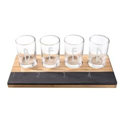 Cathy’s Concepts 5.5 Oz. Bamboo And Slate Craft Beer Tasting Flight -Tool Discount Store cathy s concepts pint glasses 2195br beer fa 1000